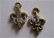 bedeltje/charm bloem: fleur de lis klein goud - 16x10 mm - 1 - Thumbnail