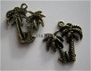 bedeltje/charm bloem:palmboom (plat) brons - 21x21 mm - 1 - Thumbnail