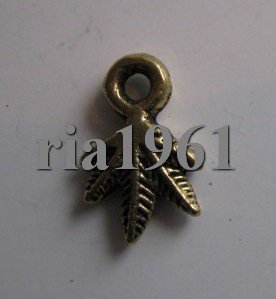 bedeltje/charm blaadjes :mini-blaadjes goud-12x8mm - 1