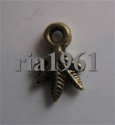 bedeltje/charm blaadjes :mini-blaadjes goud-12x8mm