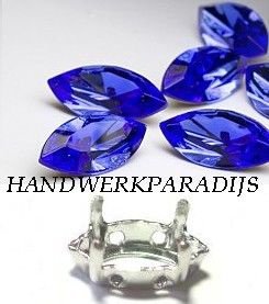 Swarovski 4200/02 Sapphire 15x7mm +Holder Per Stuk - 1