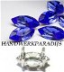 Swarovski 4200/02 Sapphire 15x7mm +Holder Per Stuk - 1 - Thumbnail