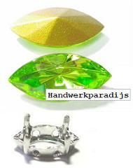 Swarovski 4200/02 Peridot 15x7mm +Holder Per Stuk - 1