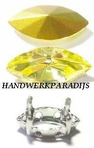 Swarovski 4200/02 Jonquil 15x7mm +Holder 6 Stuk - 1