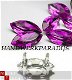 Swarovski 4200/02 Fuchsia 15x7mm +Holder Per Stuk - 1 - Thumbnail