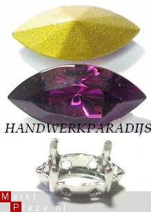 Swarovski 4200/02 Amethyst 15x7mm +Holder Per Stuk - 1