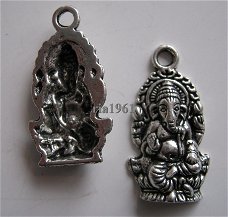 bedeltje/charm buddha : ganesha - 27x14 mm