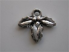 bedeltje/charm kerst:hulst - 14x12 mm