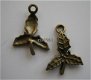 bedeltje/charm kerst:hulst groot brons - 24x17 mm - 1 - Thumbnail