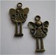 bedeltje/charm kerst:engelmeisje brons - 25 mm - 1 - Thumbnail