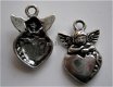 bedeltje/charm kerst:engel op hart - 25x15 mm - 1 - Thumbnail