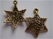 bedeltje/charm kerst: ster 05 goud - 24x18 mm - 1 - Thumbnail