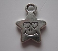 bedeltje/charm kerst:ster 08 - smile - 15x11 mm