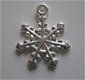 bedeltje/charm kerst:sneeuwster 02 wit zilver - 20x16 mm - 1 - Thumbnail