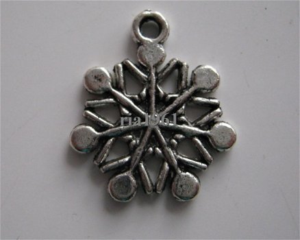 bedeltje/charm kerst:sneeuwster 03 - 20x16 mm - 1