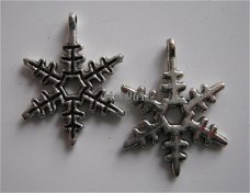 bedeltje/charm kerst:sneeuwster 04 - 23x18 mm