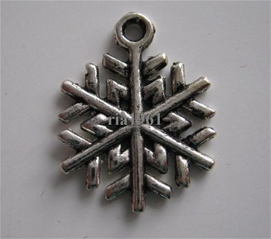 bedeltje/charm kerst:sneeuwster 05 - 20x15 mm - 1