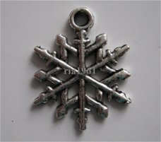 bedeltje/charm kerst:sneeuwster 06 - 20x16 mm