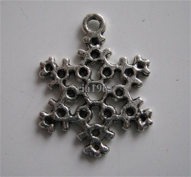 bedeltje/charm kerst:sneeuwster 11 - 23x18 mm - 1