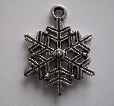 bedeltje/charm kerst:sneeuwster 13 - 22x17 mm - 1