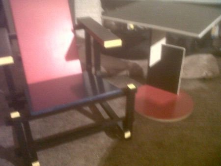 Originele ARTISTIEKE RED and BLUE / Mondriaan stoel - 6
