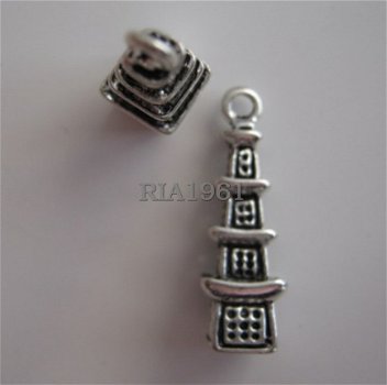 bedeltje/charm gebouw : pagode - 25 x 8 mm - 1