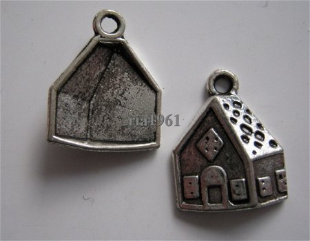 bedeltje/charm gebouw:huisje 2 - 17x14 mm - 1