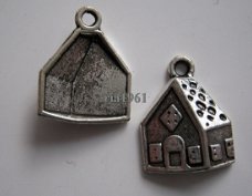 bedeltje/charm gebouw:huisje 2  - 17x14 mm