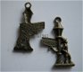 bedeltje/charm gebouw: lantaarnpaal brons -26x17 mm - 1 - Thumbnail