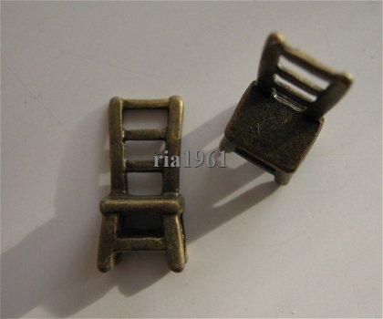 bedeltje/charm inboedel: stoeltje brons - 16x6x8 mm - 1