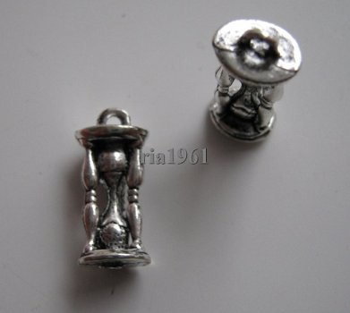 bedeltje/charm inboedel: zandloper - 13x5x6 mm - 1