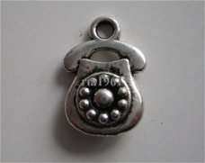 bedeltje/charm  inboedel : telefoon - 15x10 mm