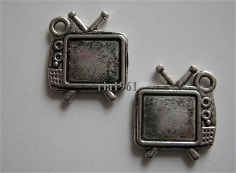 bedeltje/charm inboedel : televisie (plat)-15x13 mm - 1