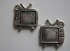 bedeltje/charm inboedel : televisie (plat)-15x13 mm