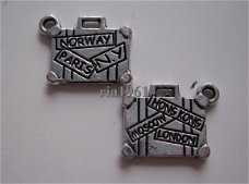 bedeltje/charm inboedel : koffer - 14x12 mm