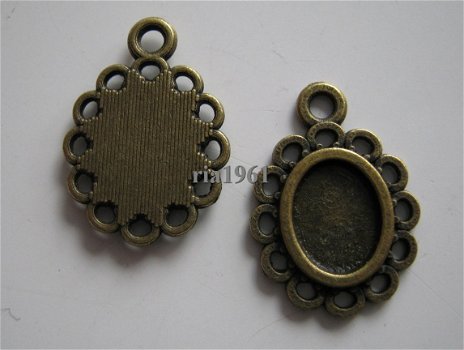 bedeltje/charm inboedel : frame klein brons - 19 mm - 1