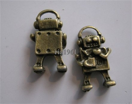 bedeltje/charm overig: robot brons - 17 mm - 1