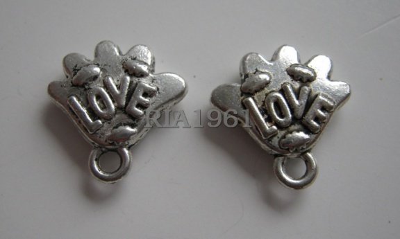 bedeltje/charm overig:handje love - 13x13 mm - 1