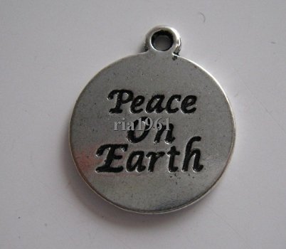 bedeltje/charm overig: peace on earth - 18 mm - 1