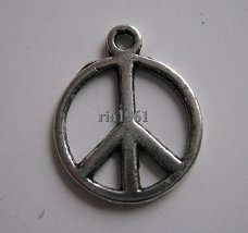 bedeltje/charm overig: peace - 15 mm