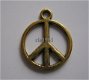 bedeltje/charm overig: peace goud - 15 mm - 1 - Thumbnail