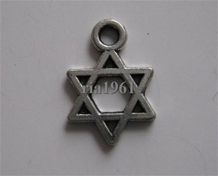 bedeltje/charm overig:hexagram - 14x11 mm - 1