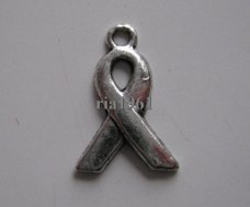 bedeltje/charm overig: pink ribbon - 14 mm