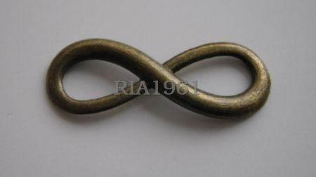 bedeltje/charm overig:infinity brons - 23x8 mm - 1