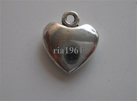 bedeltje/charm hartjes:hartje glad -12 mm - 1