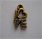 bedeltje/charm hartjes:love goud - 14 mm - 1 - Thumbnail