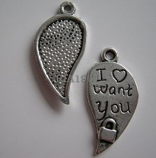 bedeltje/charm love: i want you - 26,5x12,5 mm