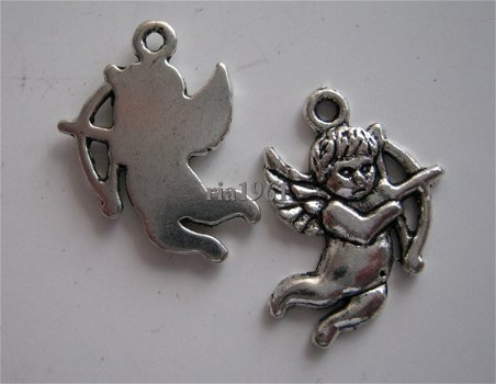 bedeltje/charm hartjes:cupido - 22x18 mm - 1