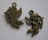 bedeltje/charm hartjes:cupido brons - 22x18 mm - 1 - Thumbnail