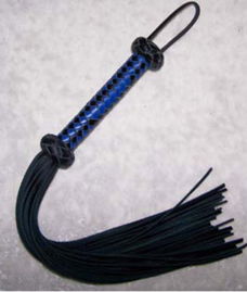 Blauw handvat lederen flogger